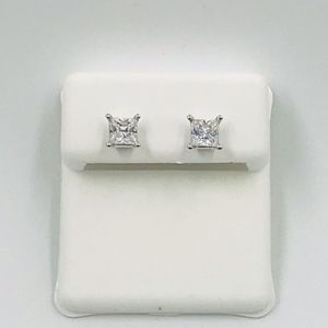 Square CZ Sterling Silver Earrings